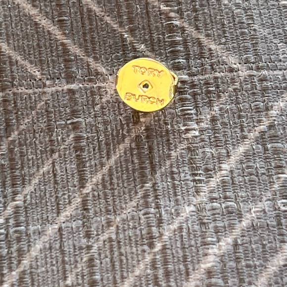 NWOT Tory Burch Kira Gold Toned Logo T Pave Stud Earrings - Picture 6 of 7